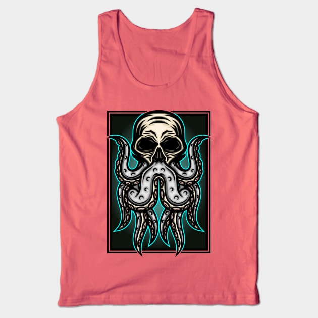 Human Skull Octopus Tank Top by WODEXZ